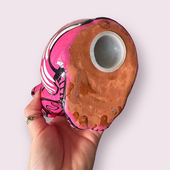 Vintage Hand Painted Ceramic Mexican Folk Art Talavera Cat Figurine Piggy Bank - Picture 15 of 15